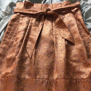 MAX AZRIA Metallic gold knee-length skirt